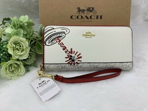 コーチ COACH 長財布 財布 ディズニー x キースヘリング コラボ ミッキーマウス ジップ ギフト ファッション 新品 未使用 C7800 A171Z