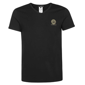 送料無料 8 VERSACE ヴェルサーチ AUU01004 A232741 ブラック メデューサ Vネック 半袖 Tシャツ size 4