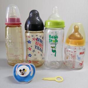 ベビー 哺乳瓶4本 チュチュベビー NUK 240ml＋Disney ミッキー おしゃぶり