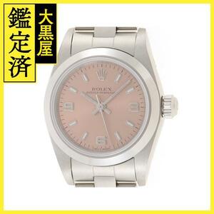 ROLEX　ロレックス　オイスターパーペチュアル　76080　F番　SS　ピンク文字盤　女性用自動巻時計【473】