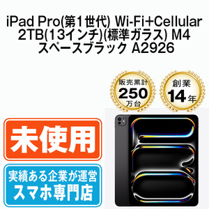 新品 iPadPro 2TB(13インチ)(標準ガラス) M4 スペースブラック A2926 Wi-Fi+Cellular 13インチ 第1世代 本体 未開封 SIMフリー