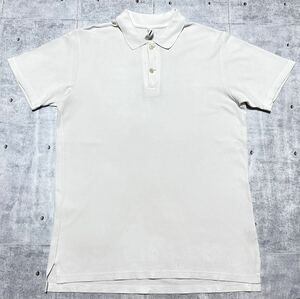 アタッチメント 鹿の子 ポロシャツ ホワイト シンプル ハイクオリティー　　日本製 ATTACHMENT MADE IN JAPAN 裾スリット 柳8219