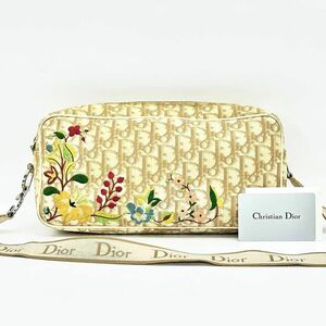 ディオール Christian Dior ショルダーバッグ トロッター 刺繍 花 g00528