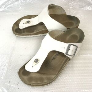 ドイツ製★ビルケンシュトック/BIRKENSTOCK★レザーサンダル/トング【41/26.5/白/WHITE】Shoes/sandal◆Q-141