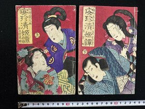 ｗ∞　安珍清姫譚　上・下巻　竹内栄久編　紅木堂寿梓　明治13年　絵入本　挿絵本　和本　古書 /E04