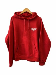 KITH◆×Coca・Cola/Ribbon Logo Hoodie/パーカー/L/コットン/レッド