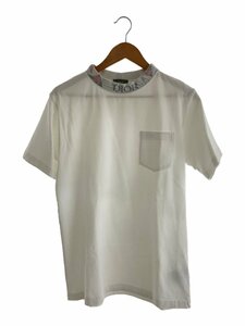 Christian Dior◆ネックデザイン/刺繍ロゴ/胸ポケット/Tシャツ/XS/コットン/WHT/383J644A0554//