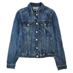 ギャップ GAP デニムジャケット Gジャン ウォッシュ加工 ブルゾン アウター インディゴ XS レディース