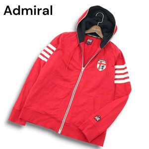 Admiral × On board アドミラル × オンボード ロゴワッペン★ スリーブライン ジップ スウェット パーカー Sz.L　メンズ　A4T08967_8#O