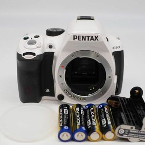 ■3500ショット■ PENTAX K-50 ボディ ホワイト ■ほぼ新品■