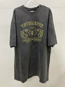 VETEMENTS ヴェトモン BLACKYELLOW ロイヤルロゴTシャツ T-SHIRT 半袖 Tシャツ ブラック M 中古 TN 3