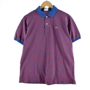 古着 90年代 ラコステ LACOSTE フランス企画 半袖 ボーダー ポロシャツ フランス製 6 メンズL ヴィンテージ /eaa324627