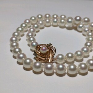 【K14クラスプ】アコヤ真珠 7.5-8.0mm 43cm ホワイト ネックレス 本真珠 アクセサリー SILVER pearl あこや パール