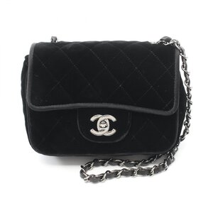 シャネル ミニマトラッセ ブランドオフ CHANEL ファブリック ショルダーバッグ ベロア 中古 レディース