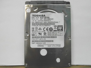 2.5インチ内蔵型HDD TOSHIBA 500GB SATA②【中古品】