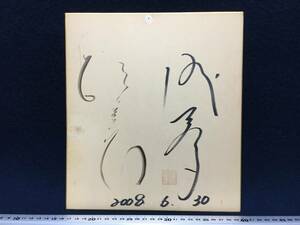 伍代夏子 さん 直筆サイン色紙 女性 美人 演歌歌手 実業家 憂愁平野 夢きずな 恋挽歌 都忘れ ひとり酒 ヒット曲 珍品 2008.6.30 朱印 落款