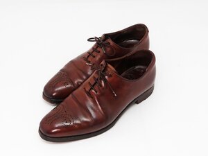 ◆【CROCKETT&JONES クロケット＆ジョーンズ】メダリオン レザーシューズ ブラウン 6