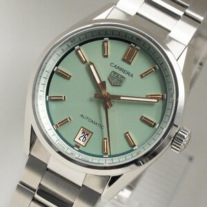 タグ・ホイヤー TAG HEUER 腕時計 カレラ デイト 36mm WBN2312.BA0001 パステルグリーン ユニセックス 中古 極美品 [質イコー]