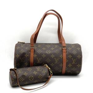 1円 美品 LOUIS VUITTON ルイヴィトン モノグラム パピヨン30 筒型 ハンドバッグ ミニボストン M51365 ポーチつき