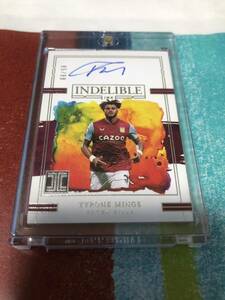 直筆サイン入りオンカード タイロンミングス PANINI IMPECCABLE SOCCER INDELIBLE INK ASTON VILLA TYRONE MINGS アストンヴィラ