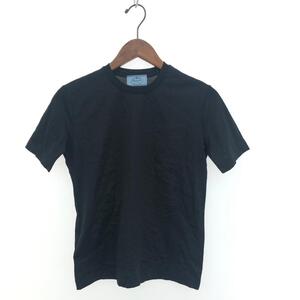 良好◆PRADA プラダ 半袖Tシャツ サイズ:XS◆ ブラック コットン レディース トップス 23年モデル 無地