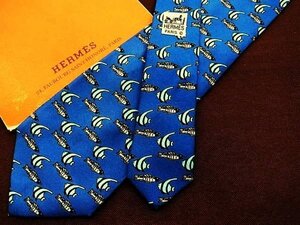 ♪2931D♪状態並品【熱帯魚 サカナ 柄】エルメス【HERMES】ネクタイ