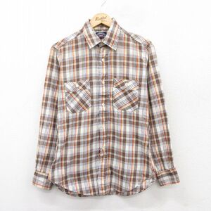 S/古着 リーバイス Levis 長袖 ブランド シャツ メンズ 80s 茶他 ブラウン チェック 25jan23 中古 トップス