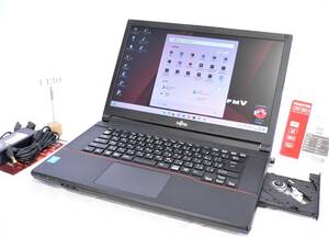 極美品 富士通A574K FMVA08008●新品SSD128GB●MEM4GB●15.6HD(1366×768)●Corei3-2.50GHz●Win11Pro●Office2021Pro●Sマルチ●LAN子機