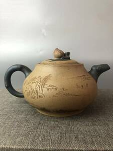 3_VY4741 【惠】SG紫砂壺 茶壺 急須【白砂の壺です】 煎茶道具 紫砂 工芸品 陶芸 磁器 置物 收藏品 時代物 中国美術 