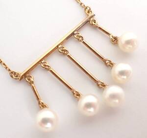 美品 MIKIMOTO(ミキモト)イエローゴールド アコヤ パールネックレス K18 4.5g アコヤ真珠 ペンダントネックレス