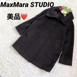 【MaxMara STUDIO】マックスマーラ ステュデュオ　赤タグ ステンカラー チェスター　ロングコート ウール