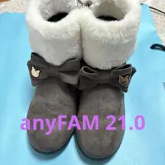 anyFAM 21.0 キッズブーツ　ブラウン　猫