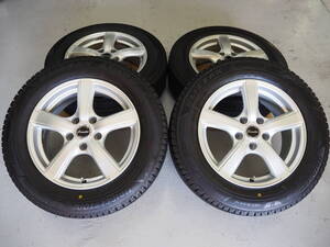 60系 プリウス 美品 エクシーダ 16inch 6.5J 5H114.3+38 ブリザック VRX3 195/65R16 2021年製 イボ付きスタッドレス