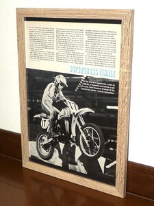 1980年 USA 80s 洋書雑誌記事 額装品 Suzuki RM250 スズキ (A4size) / 検索用 Kent Howerton 店舗 ガレージ 看板 装飾 AD ディスプレイ