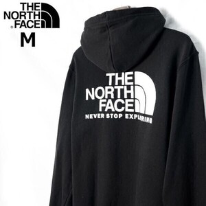 1円～!売切!【正規新品】THE NORTH FACE◆THROWBACK HOODIE パーカー スウェット US限定 男女兼用 ビッグロゴ アウトドア(M)黒 181130-30