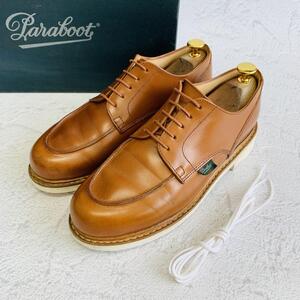 【良品】PARABOOT パラブーツ シャンボード バイカラー Uチップ モカシン 外羽根 茶 ブラウン 6 24.5cm ビジネス カジュアル ワーク