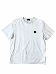 (D) MONCLER モンクレール 23年 ロゴ プリント 半袖 Tシャツ L ホワイト (ma)