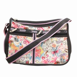 レスポートサック LesportSAC 美品 ショルダーバッグ イラスト 総柄 ポーチ付 マルチカラー /HO◆ 1217 レディース