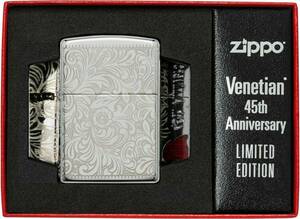 Zippo 360 Degree Laser Engraved 45th Anniversary Venetian,