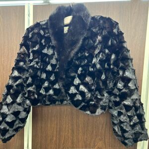 85. 毛皮 コート アウター MINK ミンク　ファーコート ショートコート ダークブラウン 茶 リアルファー 13 HARAJUKU MOTER