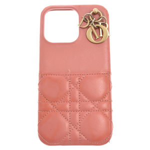 Christian Dior クリスチャンディオール LADY DIOR Phone Case レディディオール スマートフォンケース ピンク 14Pro