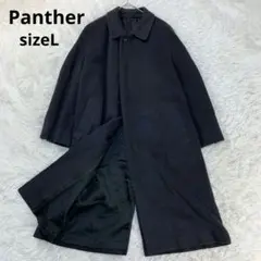 【良品】Panther ステンカラーコート　ダークグレー　カシミヤ Lサイズ