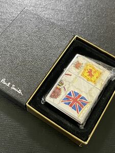 zippo ポールスミス 国旗 3面加工 シルバー 希少モデル 2004年製 Poul Sumith ケース 保証書付き