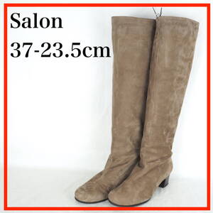 EB5813*Salon*サロン*レディースロングブーツ*37-23.5cm*ココア色