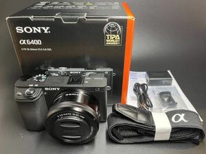 SONY ソニー α6400 ILCE-6400 シャッター回数1302回 ブラック パワーズームレンズキット ほぼ未使用 ミラーレス一眼レフカメラ