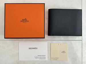 エルメス HERMES シチズン ツイル コンパクト 財布 ダークブルー 美品