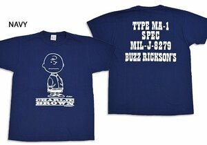 BUZZ×PEANUTS半袖Tシャツ「TYPE MA-1」◆BUZZ RICKSON