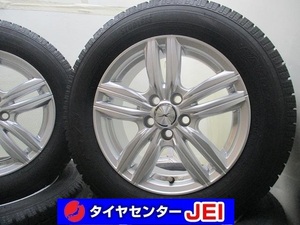 15インチ バリ溝 195/65R15 6J+45 100 G5 プリウス 中古スタッドレスタイヤホイール4本セット送料無料(SA15-3934）