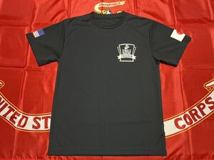 新品未使用　USMC SINGLE MARINE PROGRAM CAMP シュワブ　OKINAWA ドライTシャツ　MEDIUM BLACK