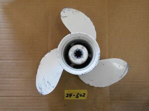 24-502 YAMAHA yamaha ヤマハ船外機用 アルミペラ 9 1/4×9-J ヤマハ 2スト 9.9馬力船外機で使用 中古品